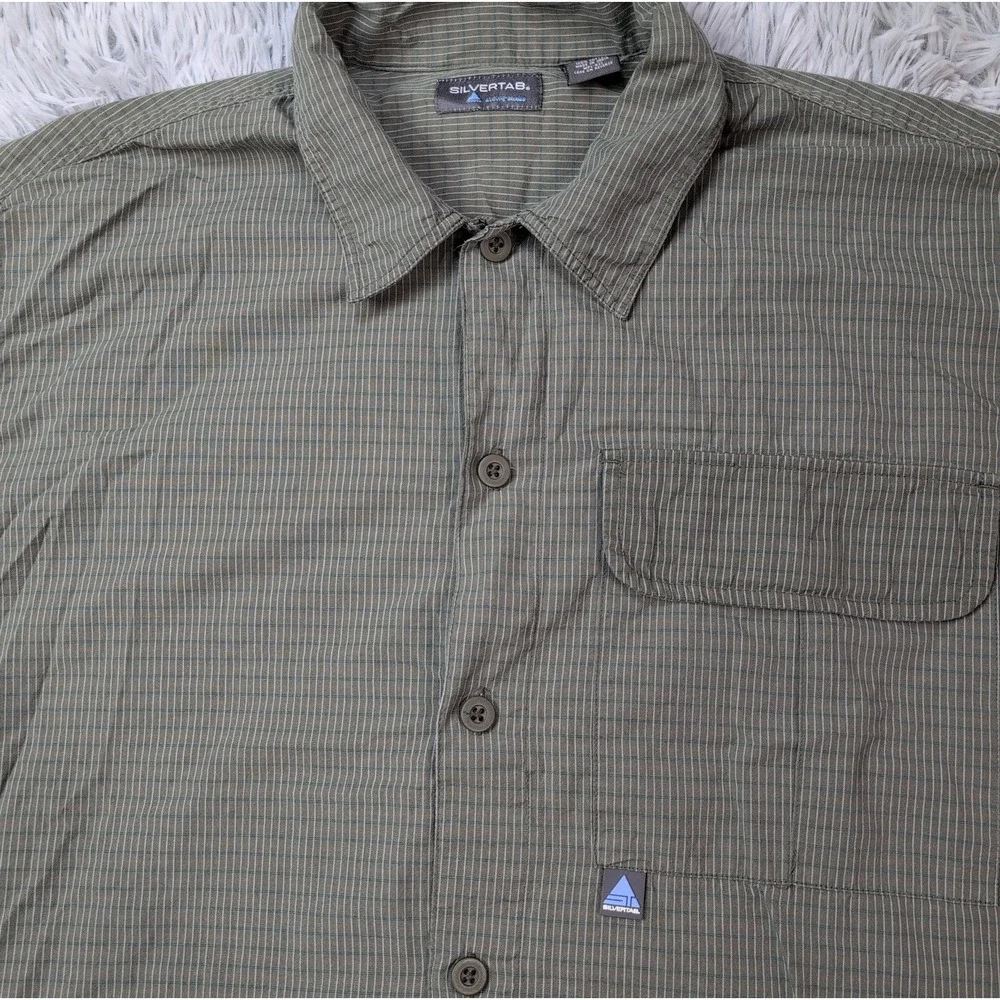 Vintage Levi's Silvertab Shirt Mens L Green Check Preppy Casual Button Up Y2K